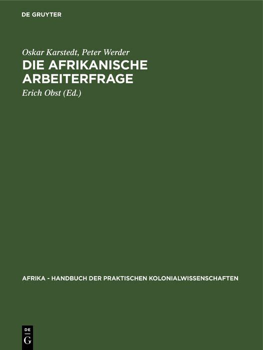 Die afrikanische Arbeiterfrage main product photo