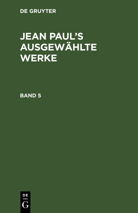 Jean Paul's ausgewählte Werke. Band 5 main product photo