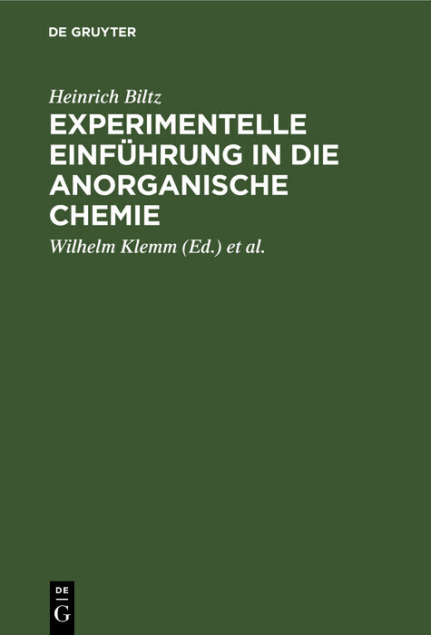 Experimentelle Einführung in die anorganische Chemie main product photo
