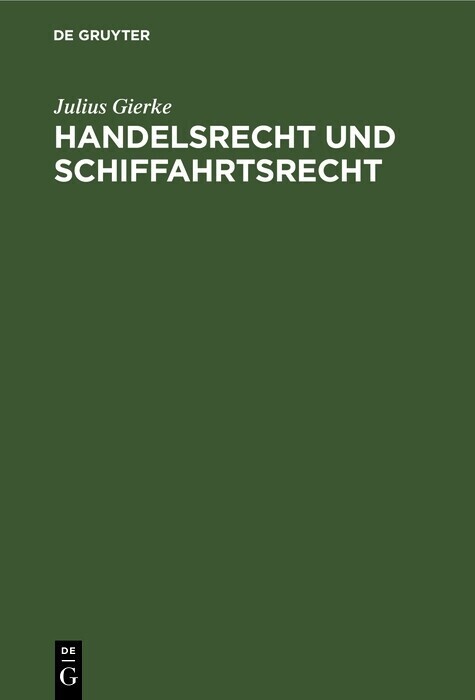 Handelsrecht und Schiffahrtsrecht main product photo