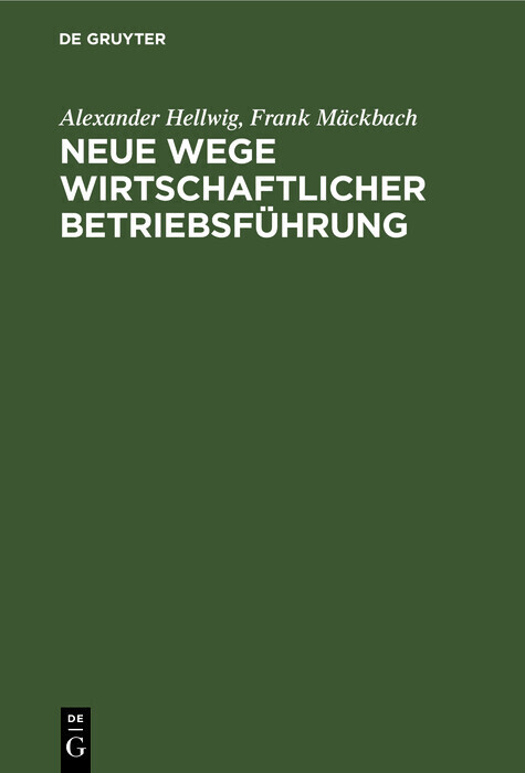 Neue Wege wirtschaftlicher Betriebsführung main product photo