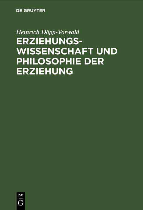 Erziehungswissenschaft und Philosophie der Erziehung main product photo