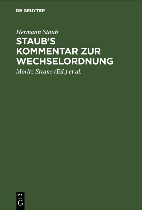Staub's Kommentar zur Wechselordnung main product photo