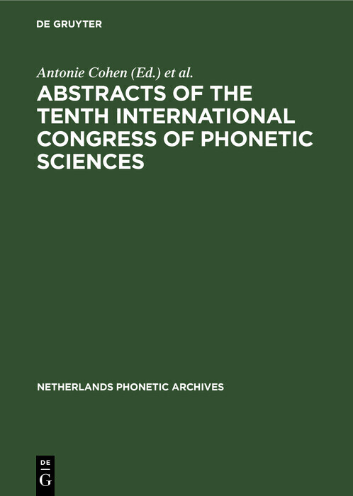 Abstracts of the Tenth International Congress of Phonetic Sciences main product photo