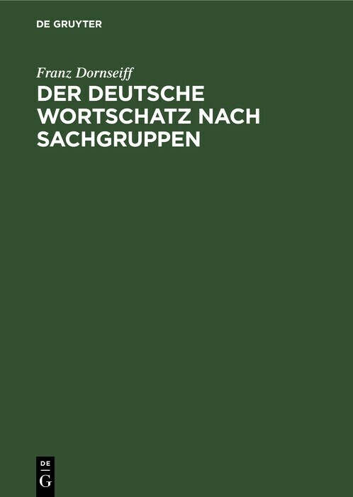 Der deutsche Wortschatz nach Sachgruppen main product photo
