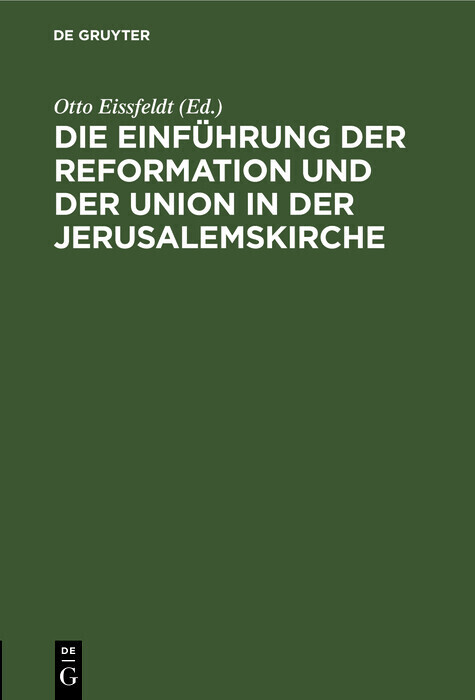 Die Einführung der Reformation und der Union in der Jerusalemskirche main product photo