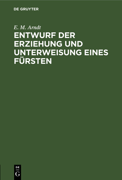 Entwurf der Erziehung und Unterweisung eines Fürsten main product photo