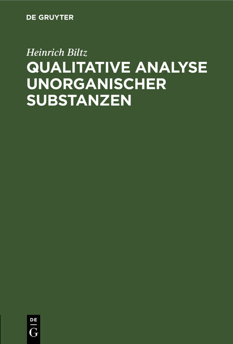 Qualitative Analyse unorganischer Substanzen main product photo