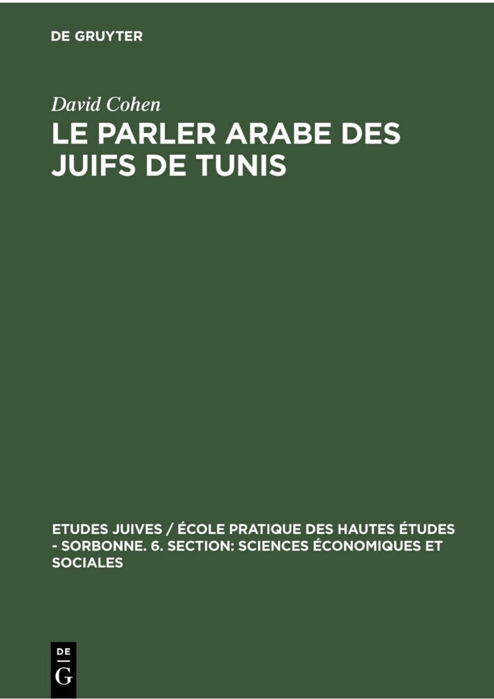 Le parler arabe des Juifs de Tunis main product photo