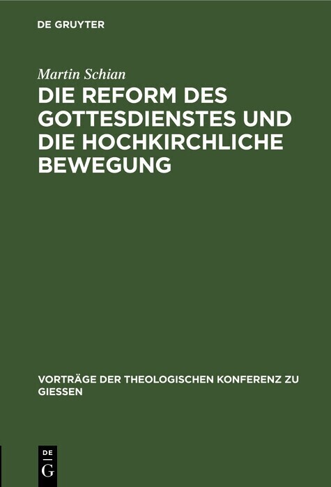 Die Reform des Gottesdienstes und die hochkirchliche Bewegung main product photo