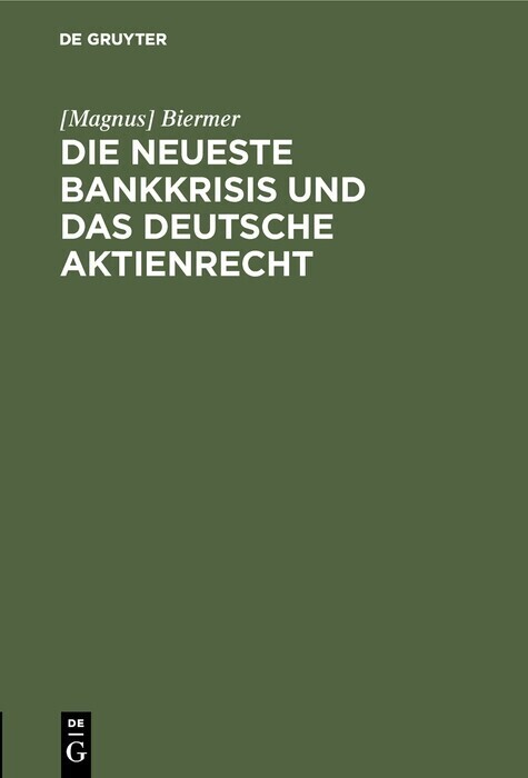 Die neueste Bankkrisis und das deutsche Aktienrecht main product photo