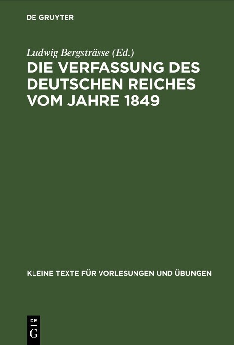 Die Verfassung des Deutschen Reiches vom Jahre 1849 main product photo