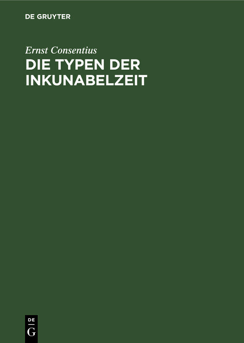 Die Typen der Inkunabelzeit main product photo