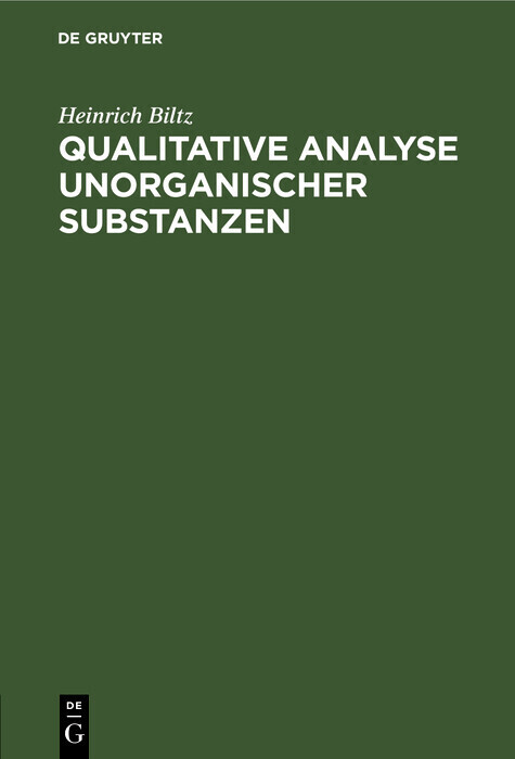 Qualitative Analyse unorganischer Substanzen main product photo