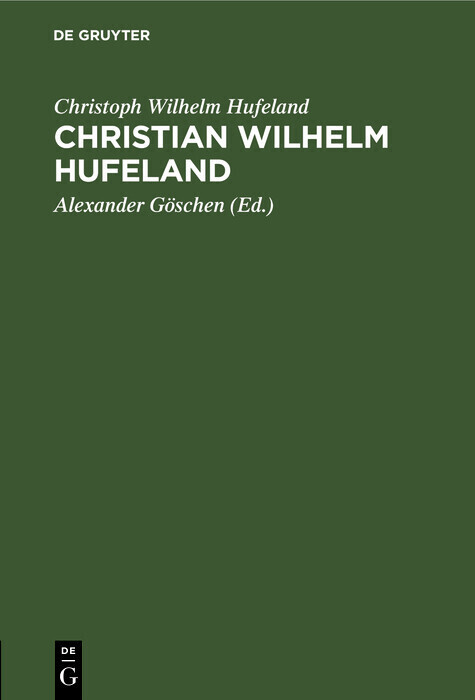Christian Wilhelm Hufeland main product photo