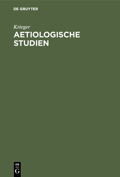 Aetiologische Studien main product photo