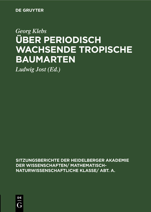 Über periodisch wachsende tropische Baumarten main product photo