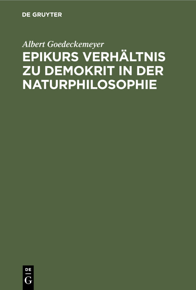 Epikurs Verhältnis zu Demokrit in der Naturphilosophie main product photo