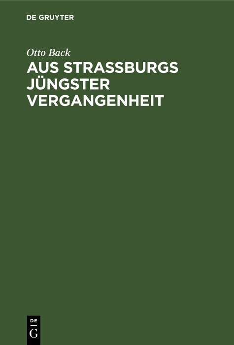 Aus Straßburgs jüngster Vergangenheit main product photo