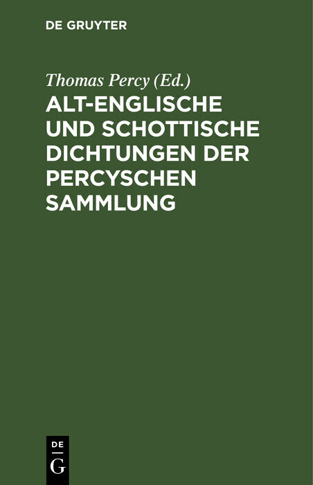 Alt-englische und schottische Dichtungen der Percyschen Sammlung main product photo
