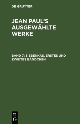 Siebenkäs, erstes und zweites Bändchen
