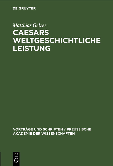 Caesars weltgeschichtliche Leistung main product photo