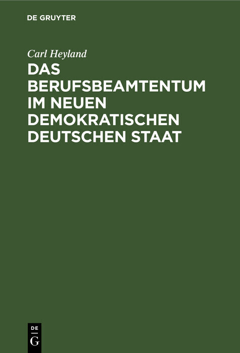 Das Berufsbeamtentum im neuen demokratischen deutschen Staat main product photo