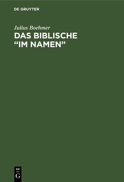 Das Biblische 'im Namen' main product photo