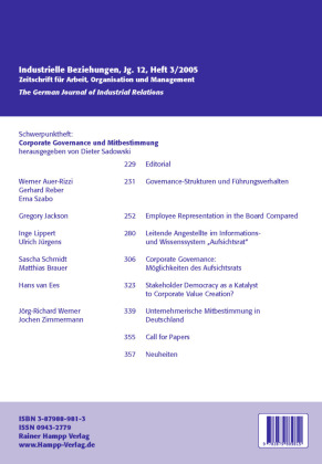 Corporate Governance und Mitbestimmung