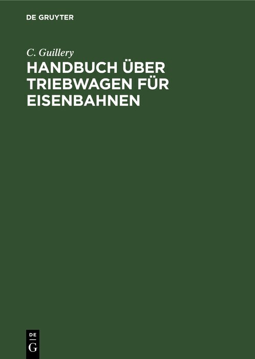 Handbuch über Triebwagen für Eisenbahnen main product photo