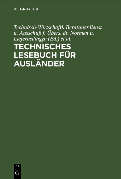 Technisches Lesebuch für Ausländer main product photo