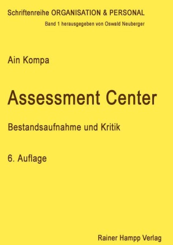 Assessment Center: Bestandsaufnahme und Kritik main product photo