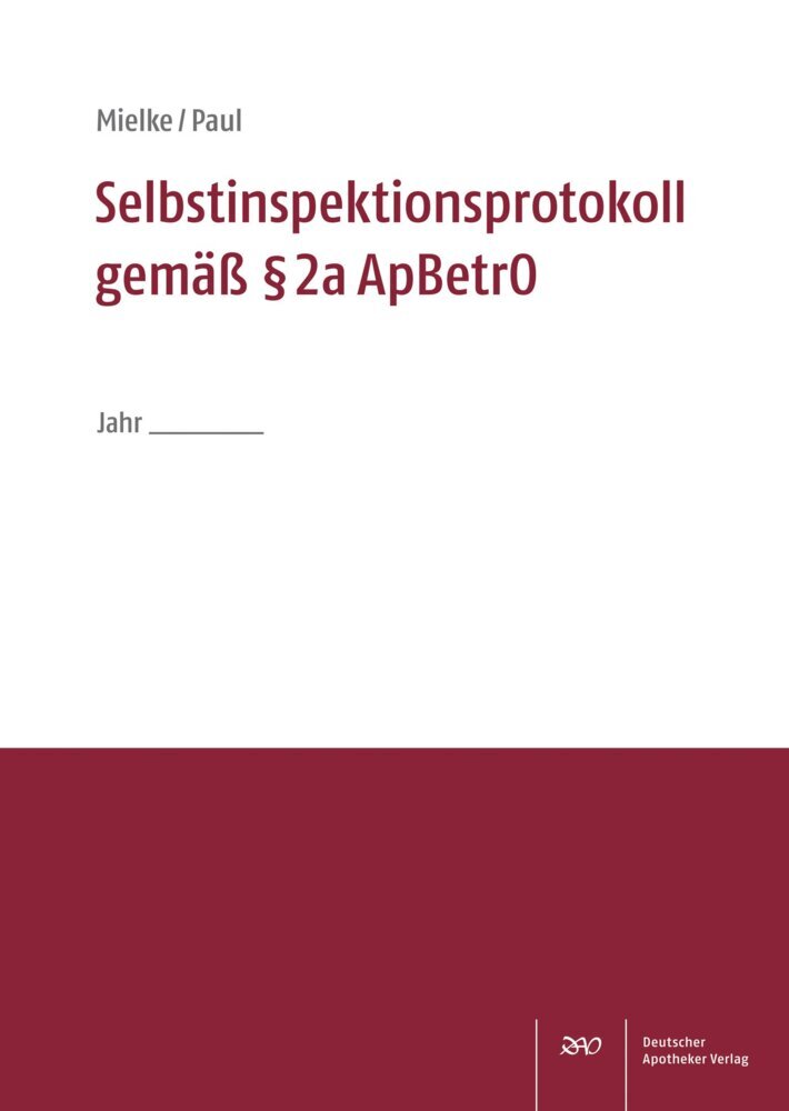 Selbstinspektionsprotokoll gemäß 2a ApBetrO main product photo