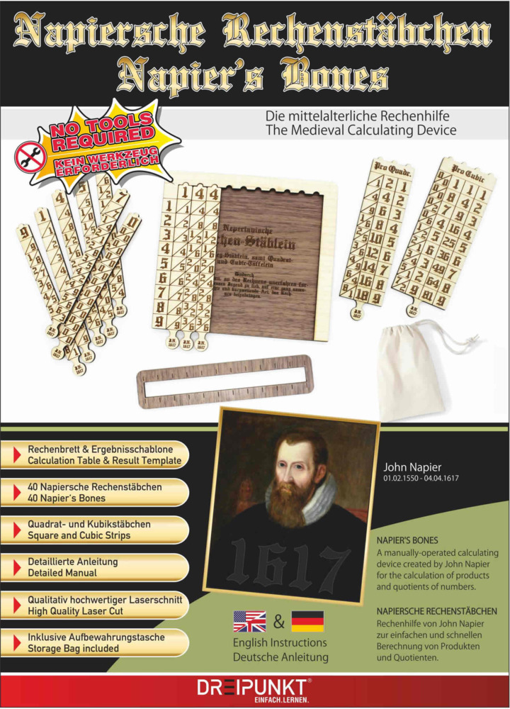 Napier's Bones / Napiersche Rechenstäbchen main product photo
