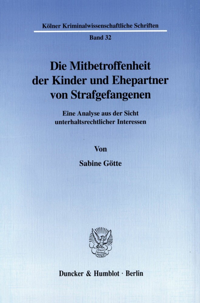 Die Mitbetroffenheit der Kinder und Ehepartner von Strafgefangenen. main product photo
