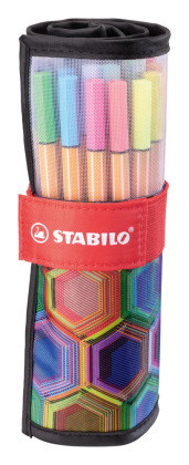 Fineliner - STABILO point 88 - 25er Rollerset ARTY Edition - mit 25 verschiedenen Farben