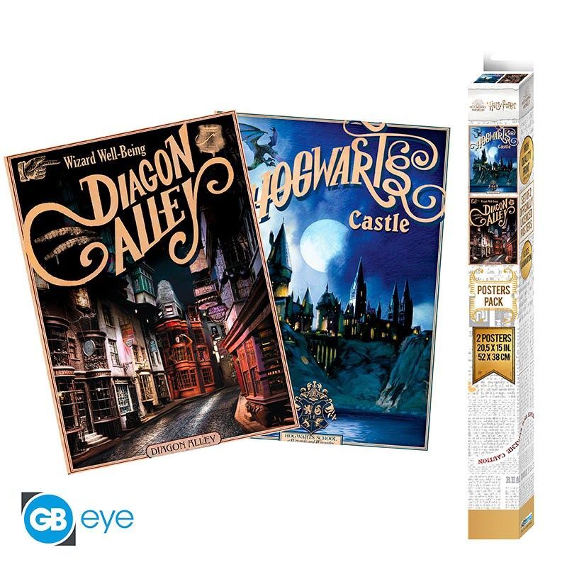 ABYstyle Harry Potter Retro Hogwarts & Diagon 2er Chibi Posters Set main product photo