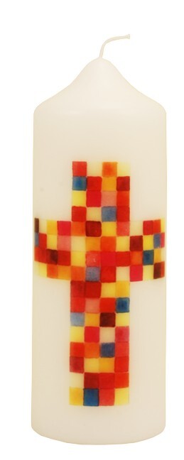 Kerze Kreuz bunt main product photo