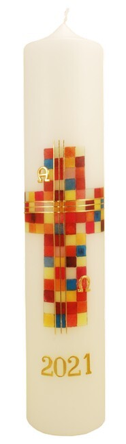 Kerze Buntes Kreuz 2021 main product photo