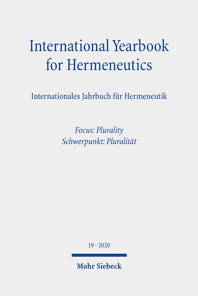 International Yearbook for Hermeneutics/Internationales Jahrbuch für Hermeneutik main product photo