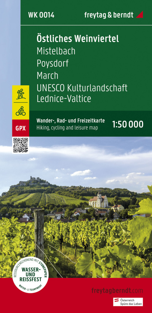 Östliches Weinviertel - Mistelbach - Poysdorf - March - UNESCO Kulturlandschaft Lednice-Valtice, Wander + Radkarte 1:50.000 main product photo
