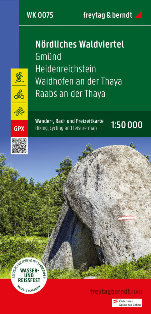 Nördliches Waldviertel, Wander-, Rad- und Freizeitkarte 1:50.000, freytag & berndt, WK 0075 main product photo
