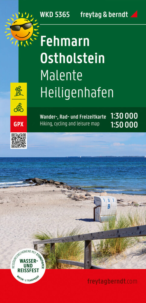Fehmarn - Ostholstein, Wander-, Rad- und Freizeitkarte 1:30.000, freytag & berndt, WKD 5365 main product photo