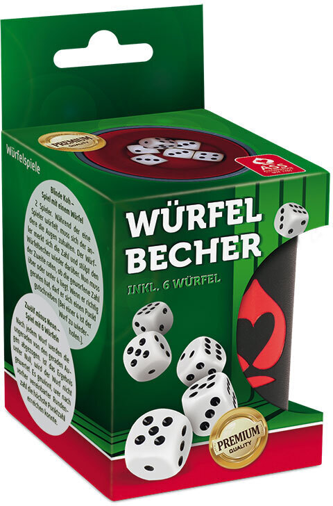 Premium Würfelbecher + 6 Würfel, Aufh.-FS, VE 6 main product photo