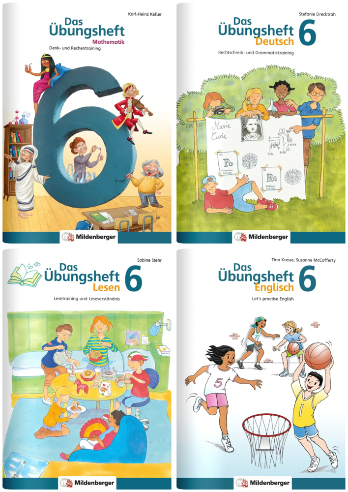 Sicher ins 7. Schuljahr - Paket: Rechnen - Schreiben - Lesen - Grammatik - Englisch · Klasse 6, 4 Teile main product photo