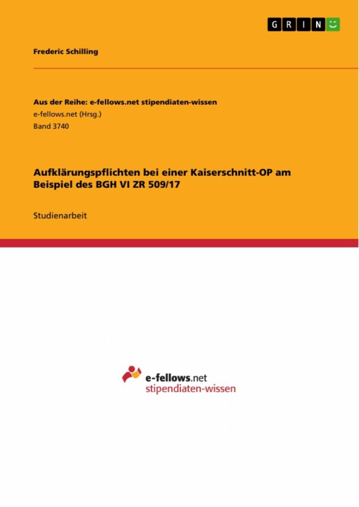 Aufklärungspflichten bei einer Kaiserschnitt-OP am Beispiel des BGH VI ZR 509/17 main product photo