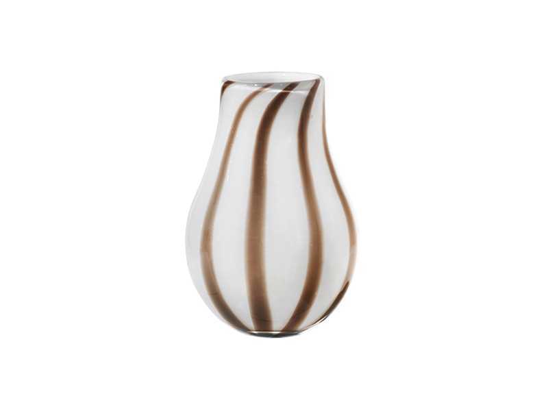 Broste copenhagen Vase 'Ada Stripe' Simply Taupe Warm Grey main product photo