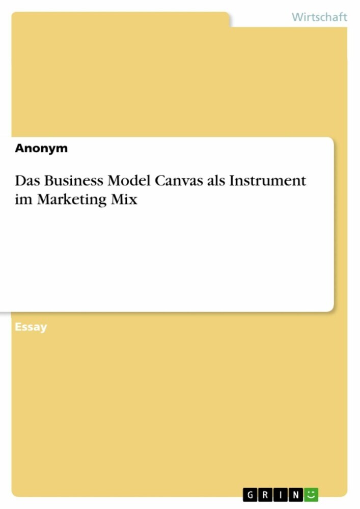 Das Business Model Canvas als Instrument im Marketing Mix main product photo