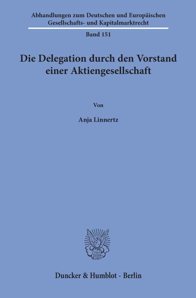 Die Delegation durch den Vorstand einer Aktiengesellschaft. main product photo