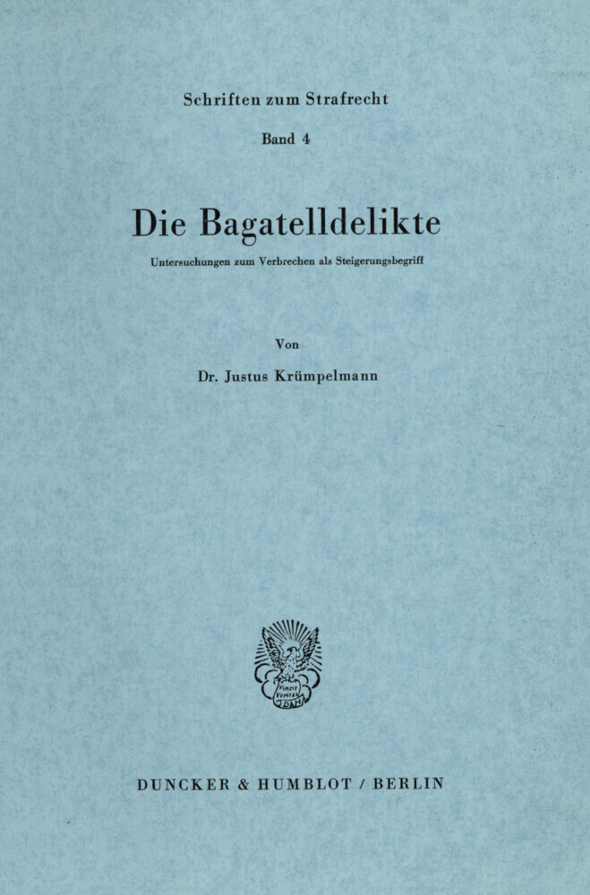 Die Bagatelldelikte. main product photo
